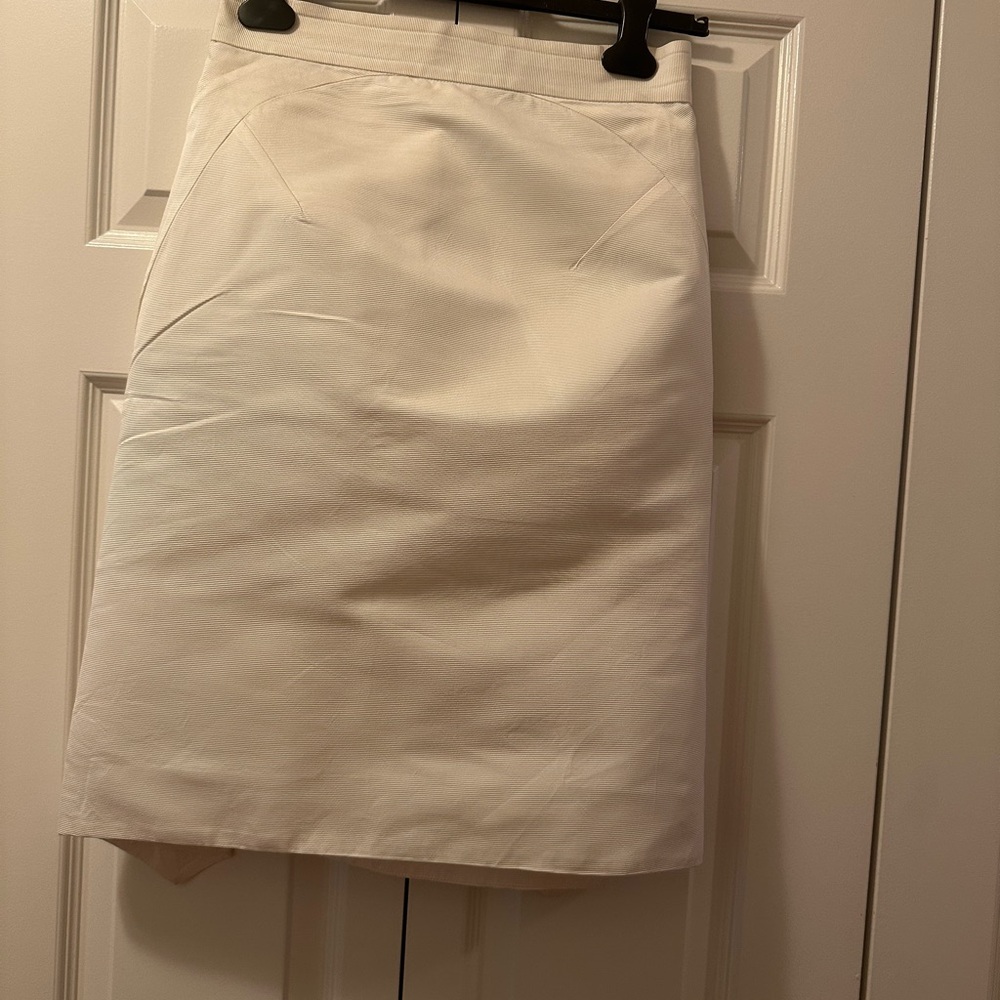 Zac Posen Ivory Structured Pencil Skirt